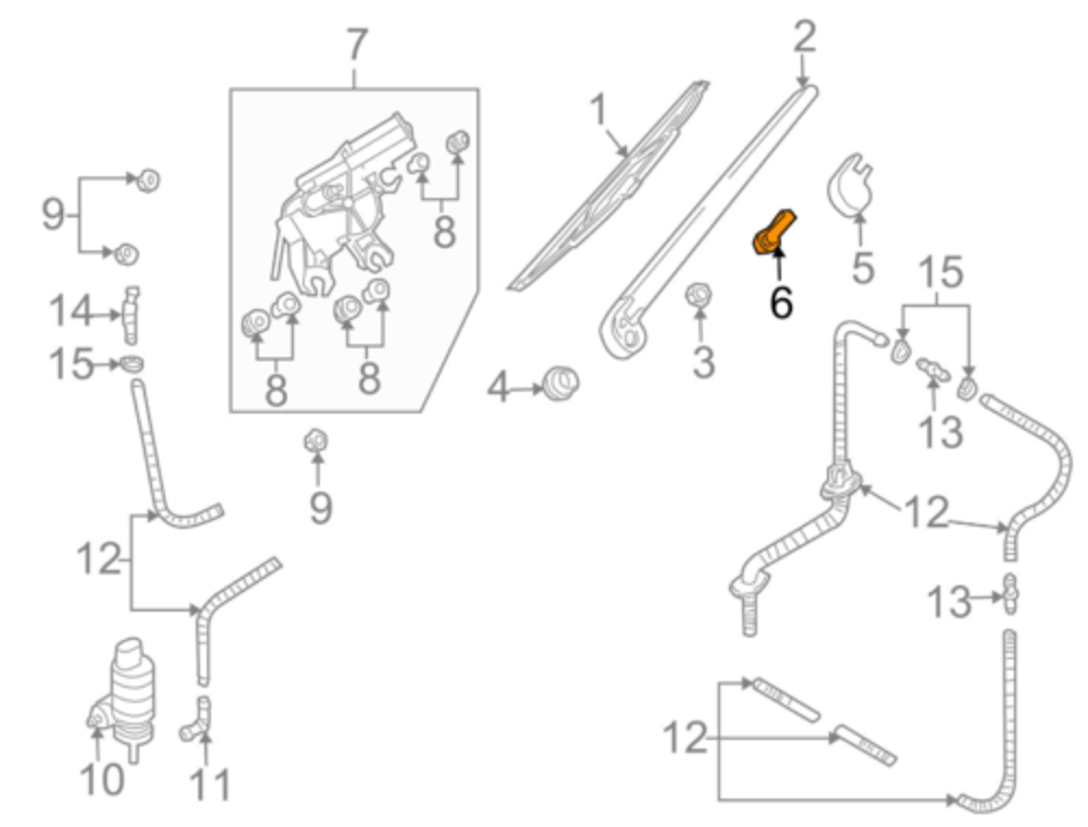 Fıskiye Memesi (VW Orjinal)(8E9955985)(AUDI A3 A4 A6 Q7, SKODA Oc