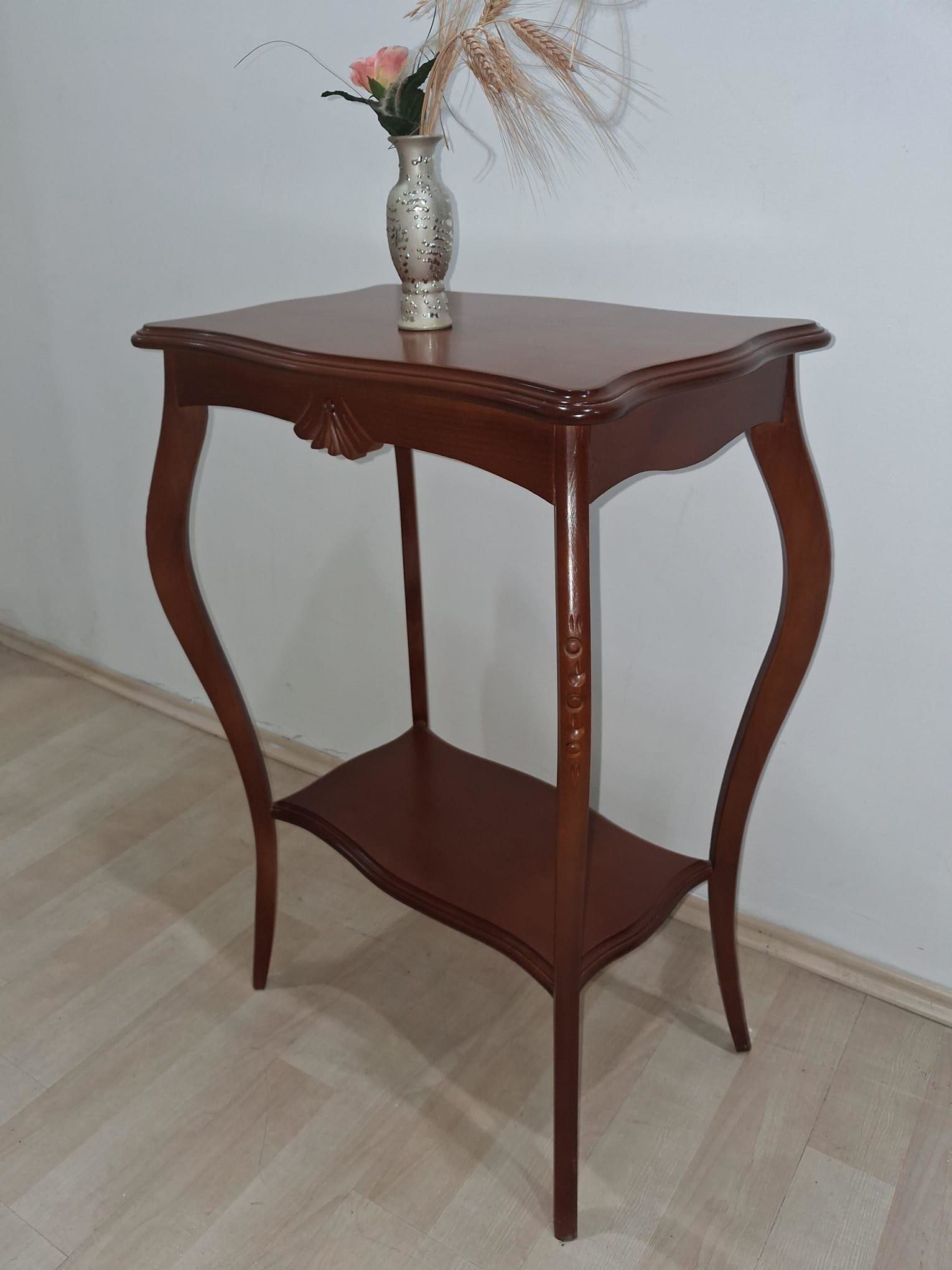 Fiskos 12446 Sehpa Çiçeklik Oyma Model Ceviz Kaplama Kayın Aslan 