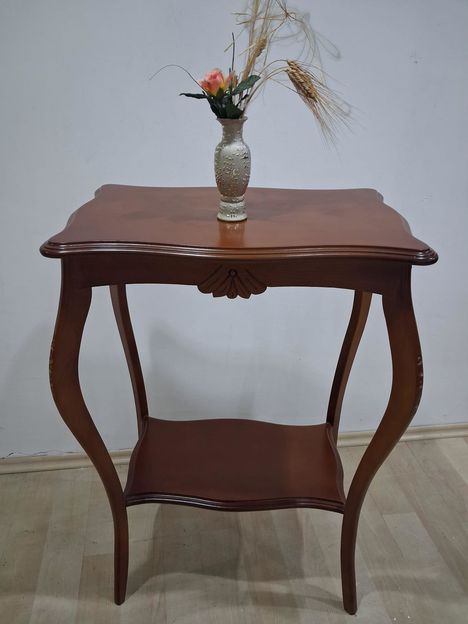 Fiskos 12446 Sehpa Çiçeklik Oyma Model Ceviz Kaplama Kayın Aslan 