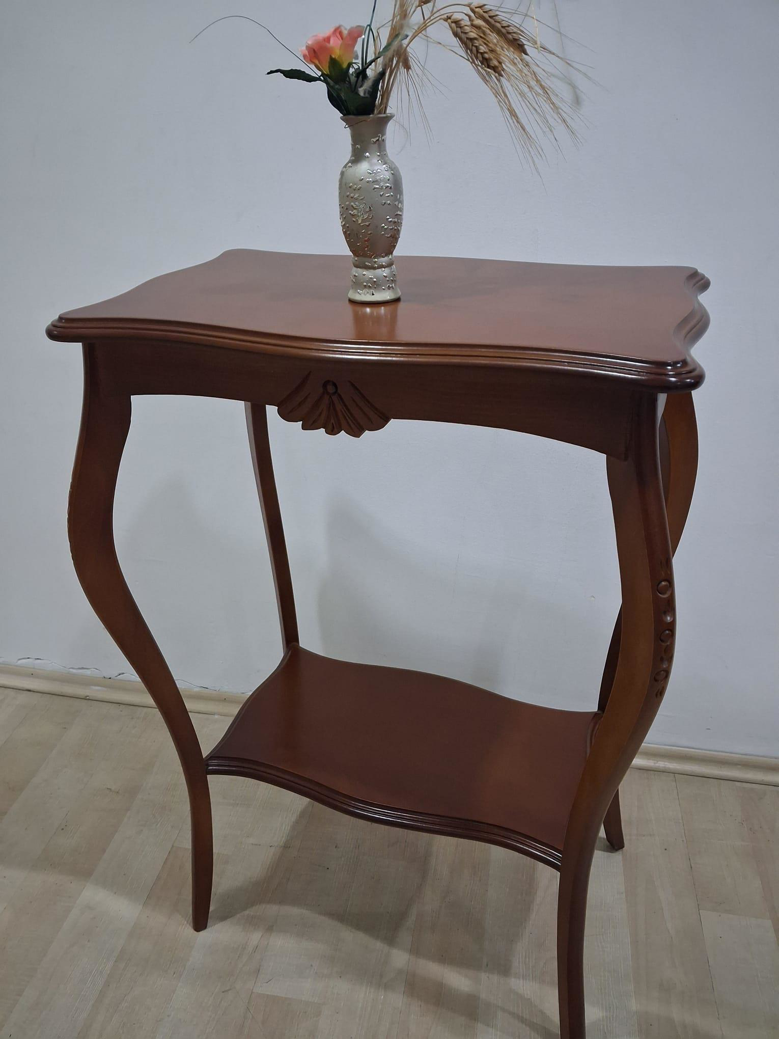 Fiskos 12446 Sehpa Çiçeklik Oyma Model Ceviz Kaplama Kayın Aslan 