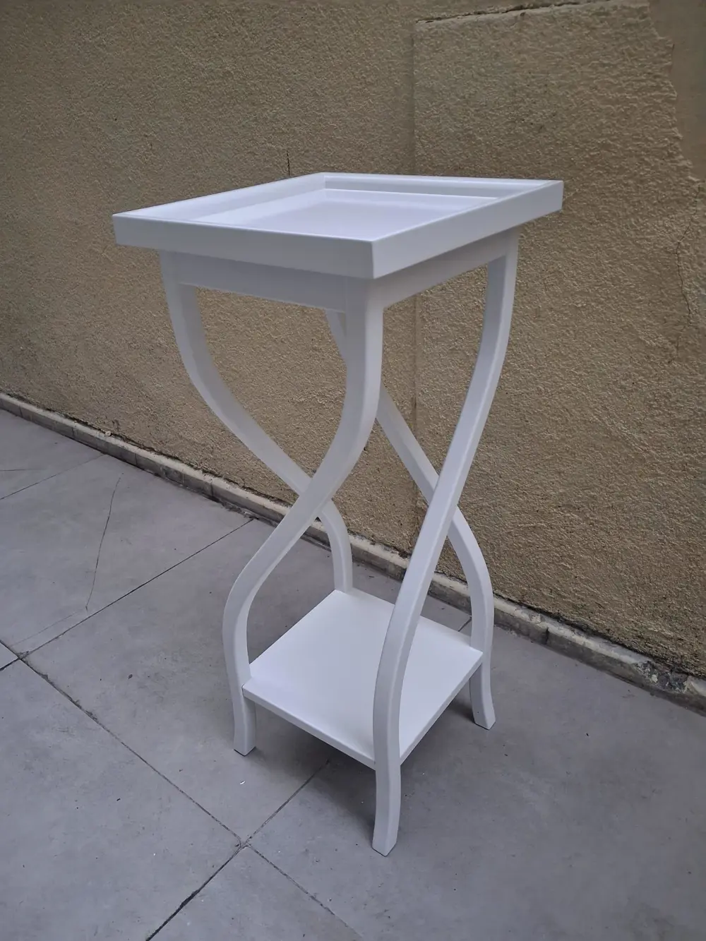 Fiskos 13202 Çiçeklik 4Ayak kare spiral Model MDF Parlak Ahşap ay