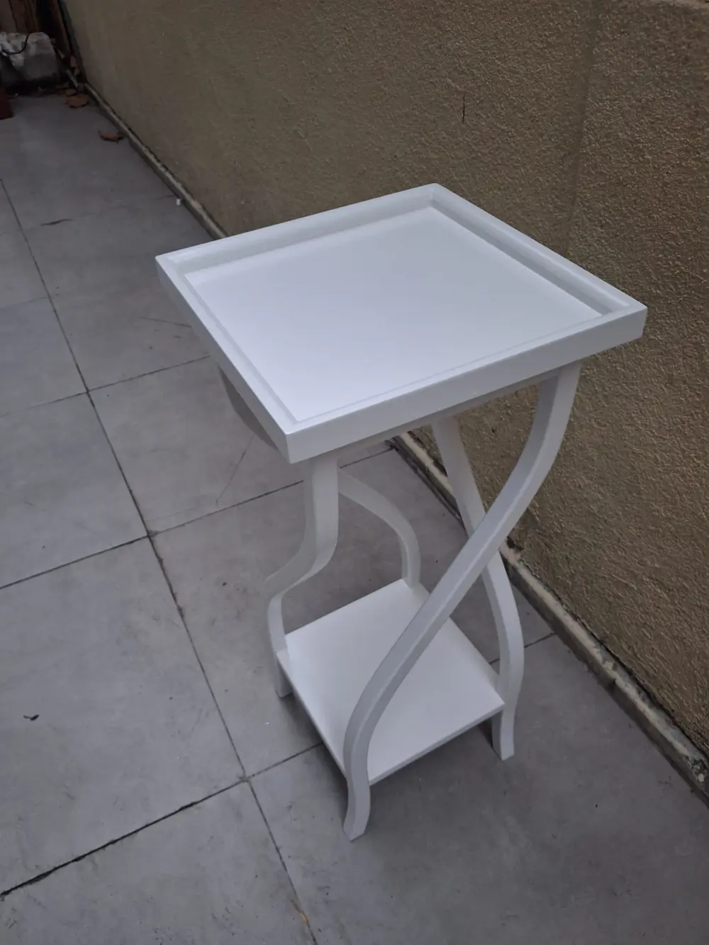 Fiskos 13202 Çiçeklik 4Ayak kare spiral Model MDF Parlak Ahşap ay