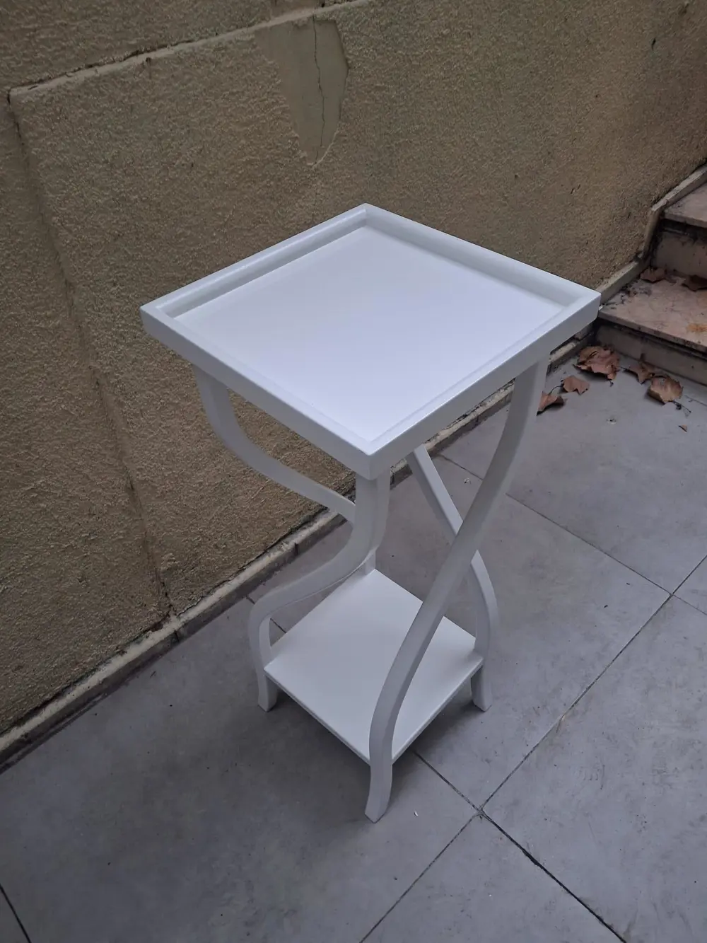 Fiskos 13202 Çiçeklik 4Ayak kare spiral Model MDF Parlak Ahşap ay