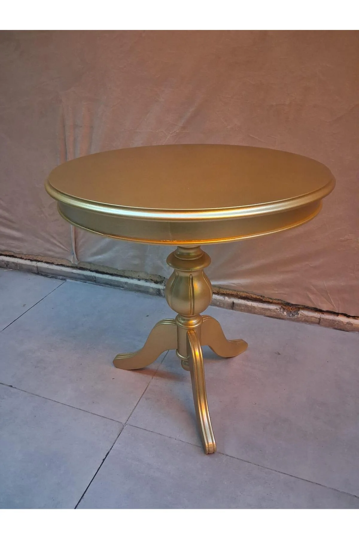 Fiskos 17378 Baba ayak Parlak Kayın Arslan ayak MDF tabla Parlak Gold El Yapım - Görsel 5
