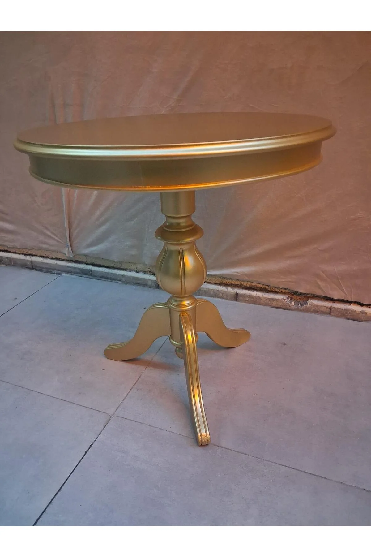 Fiskos 17378 Baba ayak Parlak Kayın Arslan ayak MDF tabla Parlak Gold El Yapım - Görsel 4