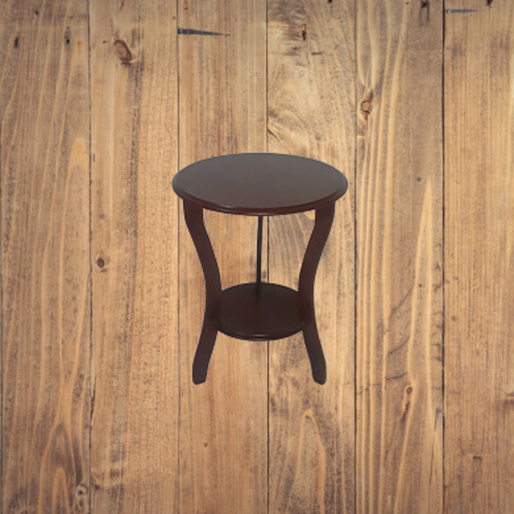 Fiskos 3 ayak 12356 Çiçeklik Sehpa Parlak Ceviz Lake Boya Çift Ka