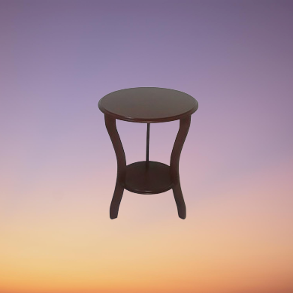 Fiskos 3 ayak 12356 Çiçeklik Sehpa Parlak Ceviz Lake Boya Çift Ka