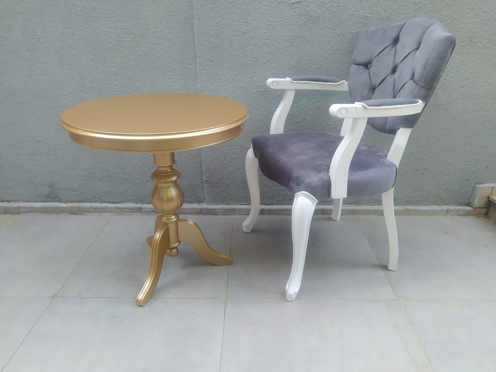 Fiskos Berjer 18377 Sandalye Kelebek Model beyaz GOLD Kapitone Ku