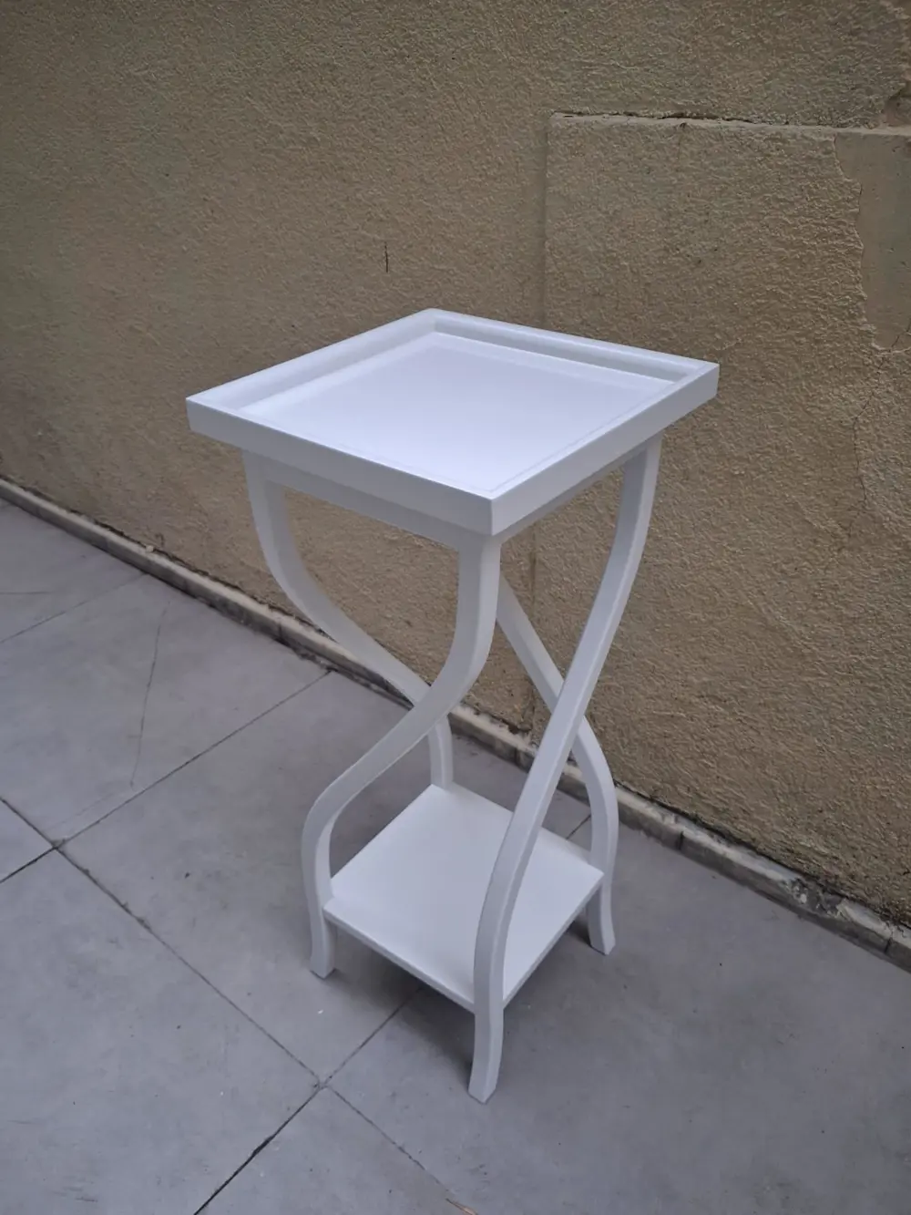 Fiskos Çiçeklik17645 4Ayak kare spiral Model MDF Parlak Ahşap aya