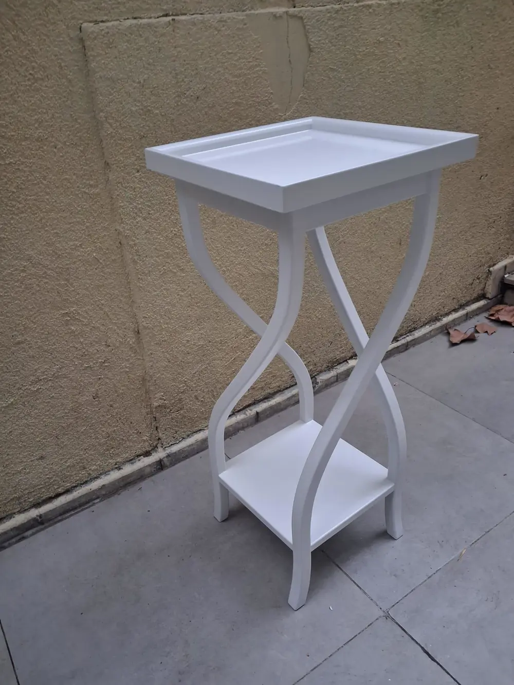 Fiskos Çiçeklik17645 4Ayak kare spiral Model MDF Parlak Ahşap aya