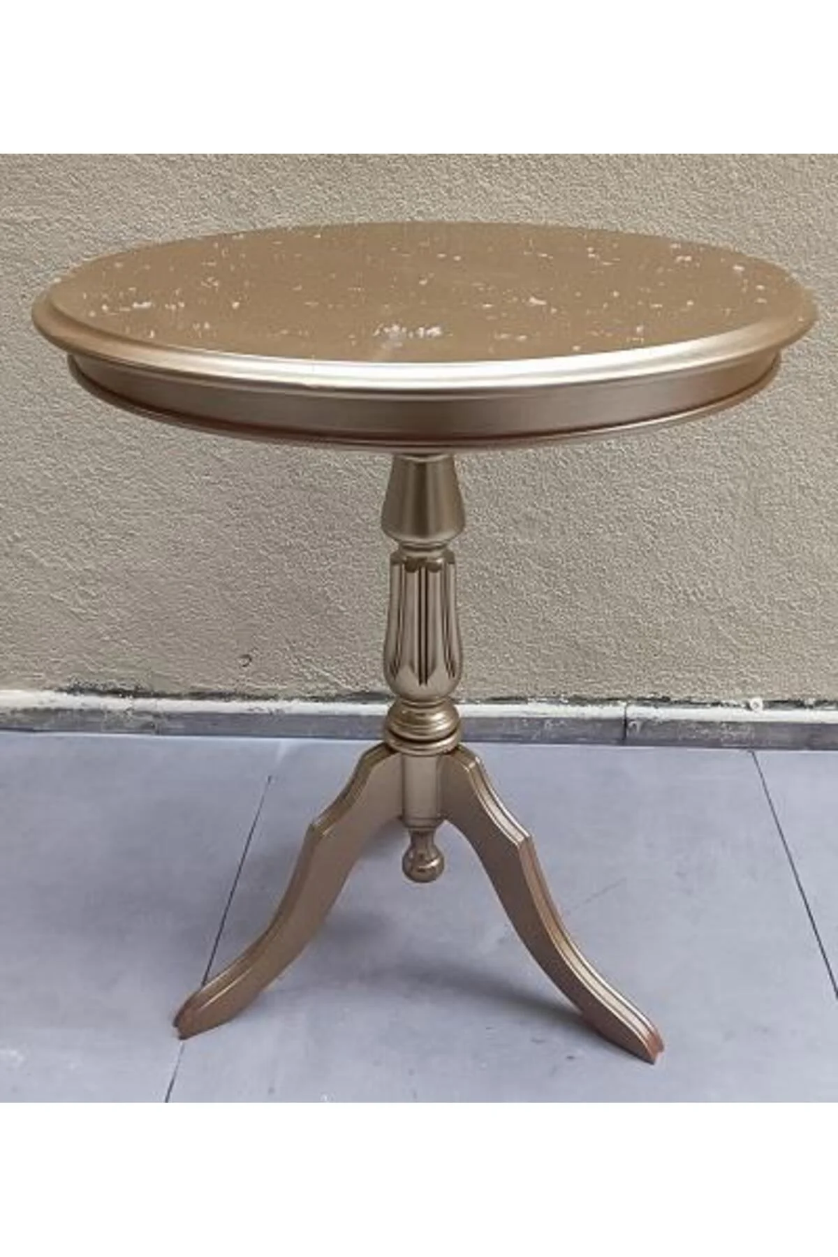 Fiskos Sehpa EKO 90501 Baba 3 Ayak 60CM Hareketli MDF Tabla Parlak Gold El Yapm - Görsel 4