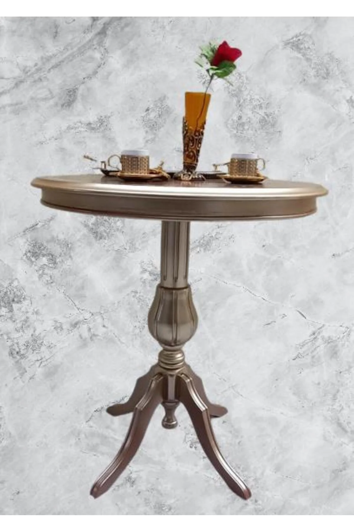 Fiskos Sehpa EKO 90503 Baba 4Ayak 65 CM Hareketli MDF Tabla Parlak Gold El Yapım - Görsel 7