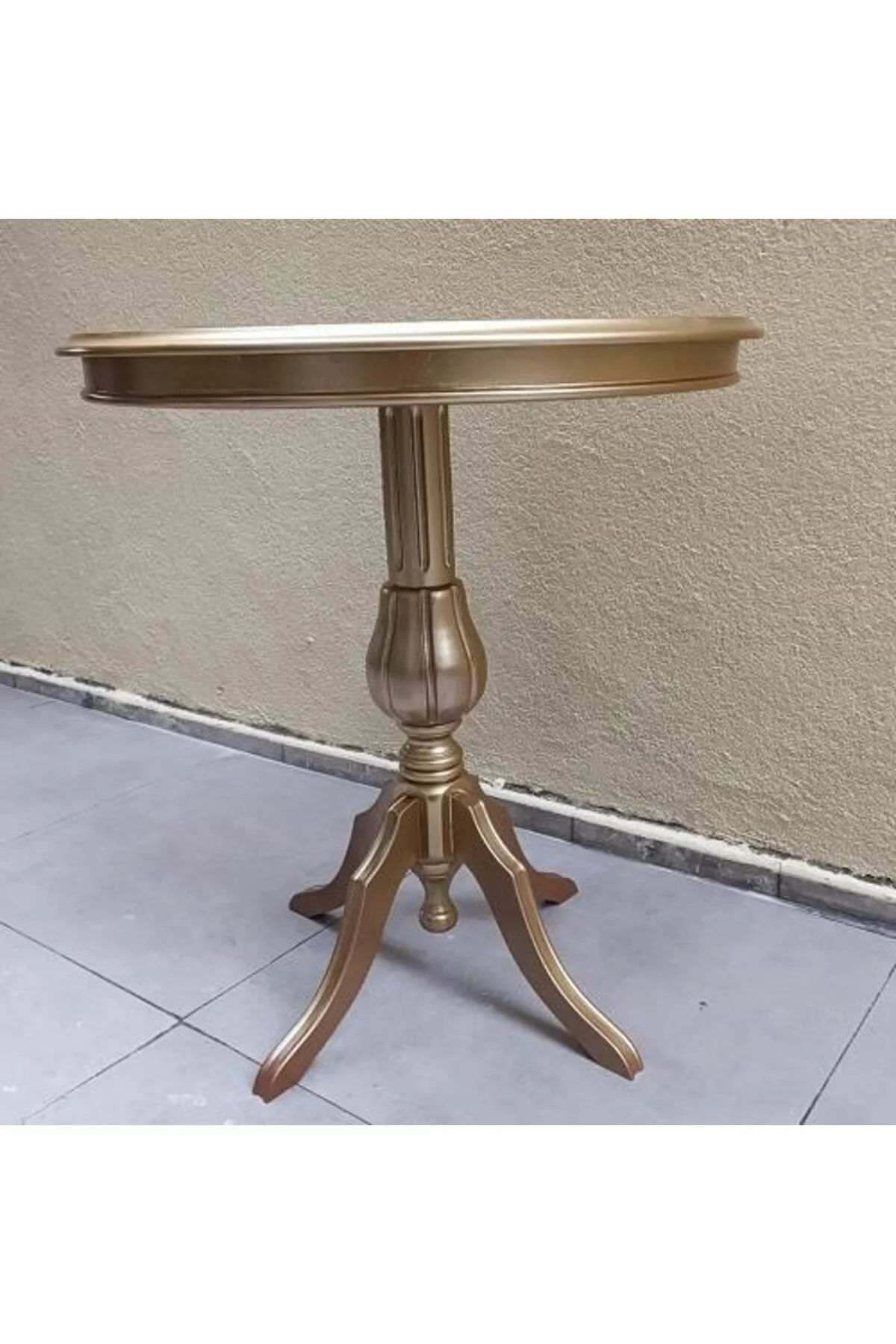 Fiskos Sehpa EKO 90503 Baba 4Ayak 65 CM Hareketli MDF Tabla Parlak Gold El Yapım - Görsel 4