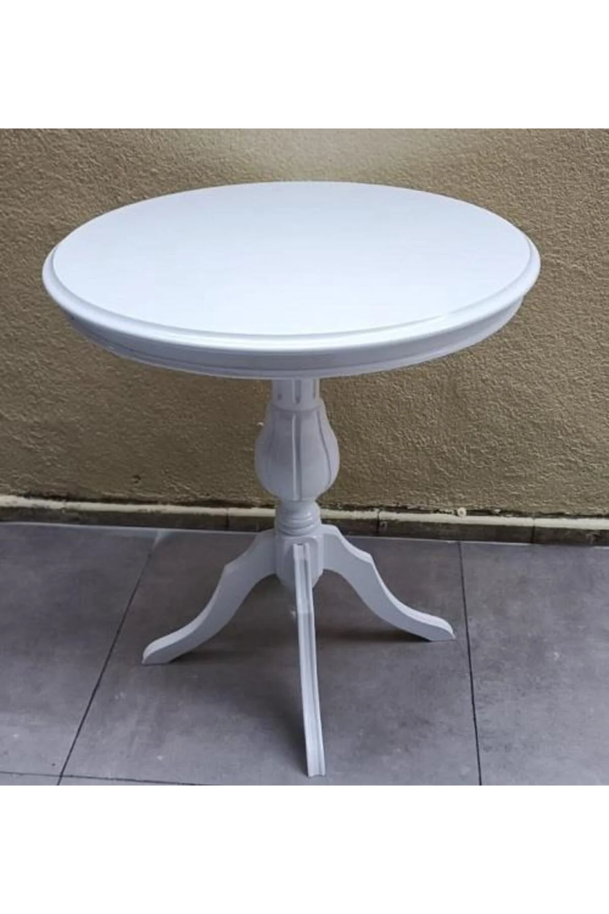 Fiskos Sehpa EKO 90504 Baba 4Ayak 65 CM Hareketli MDF Tabla Parlak Beyaz El Yapım - Görsel 3