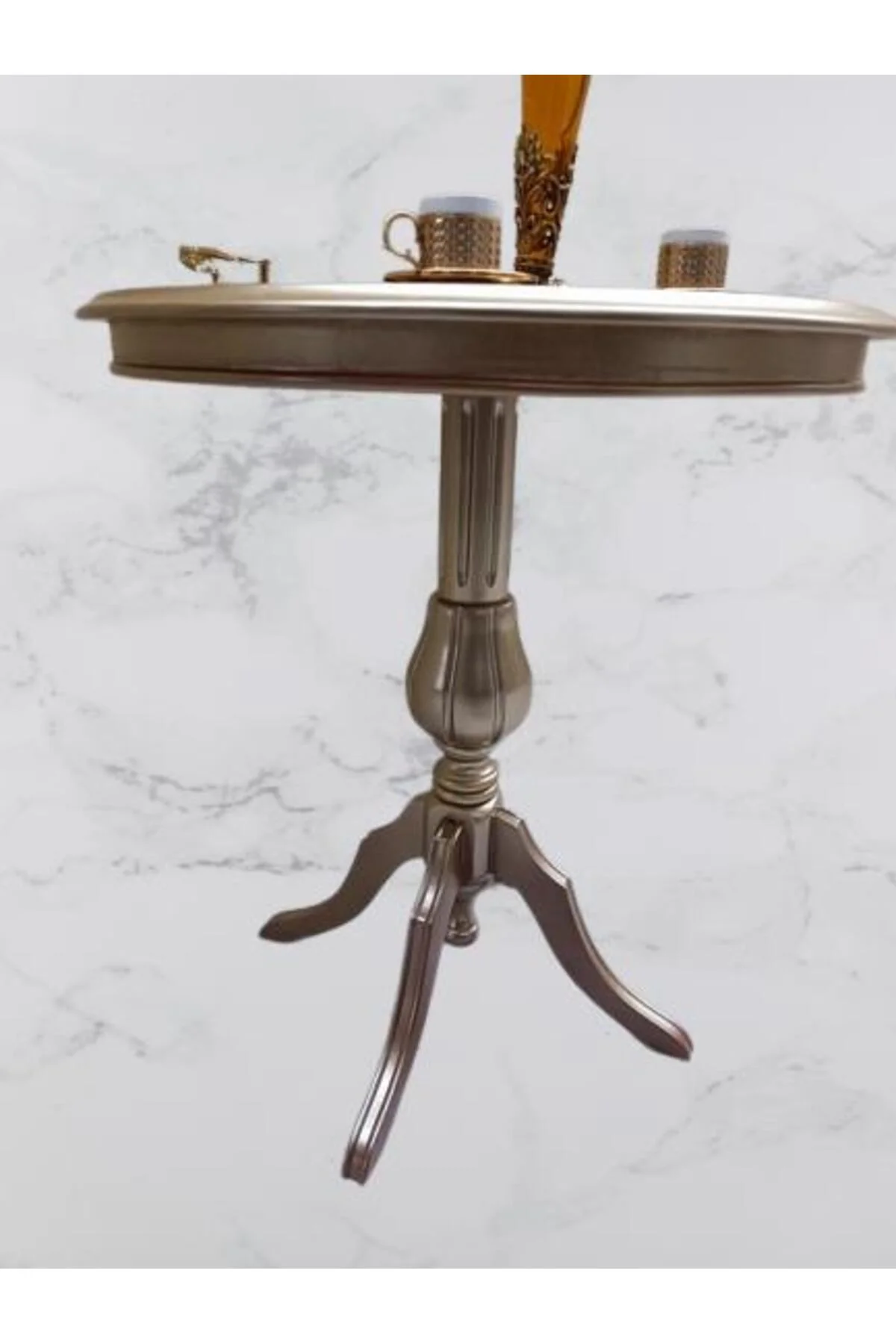 Fiskos Sehpa EKO 90503 Baba 4Ayak 65 CM Hareketli MDF Tabla Parlak Gold El Yapım - Görsel 5