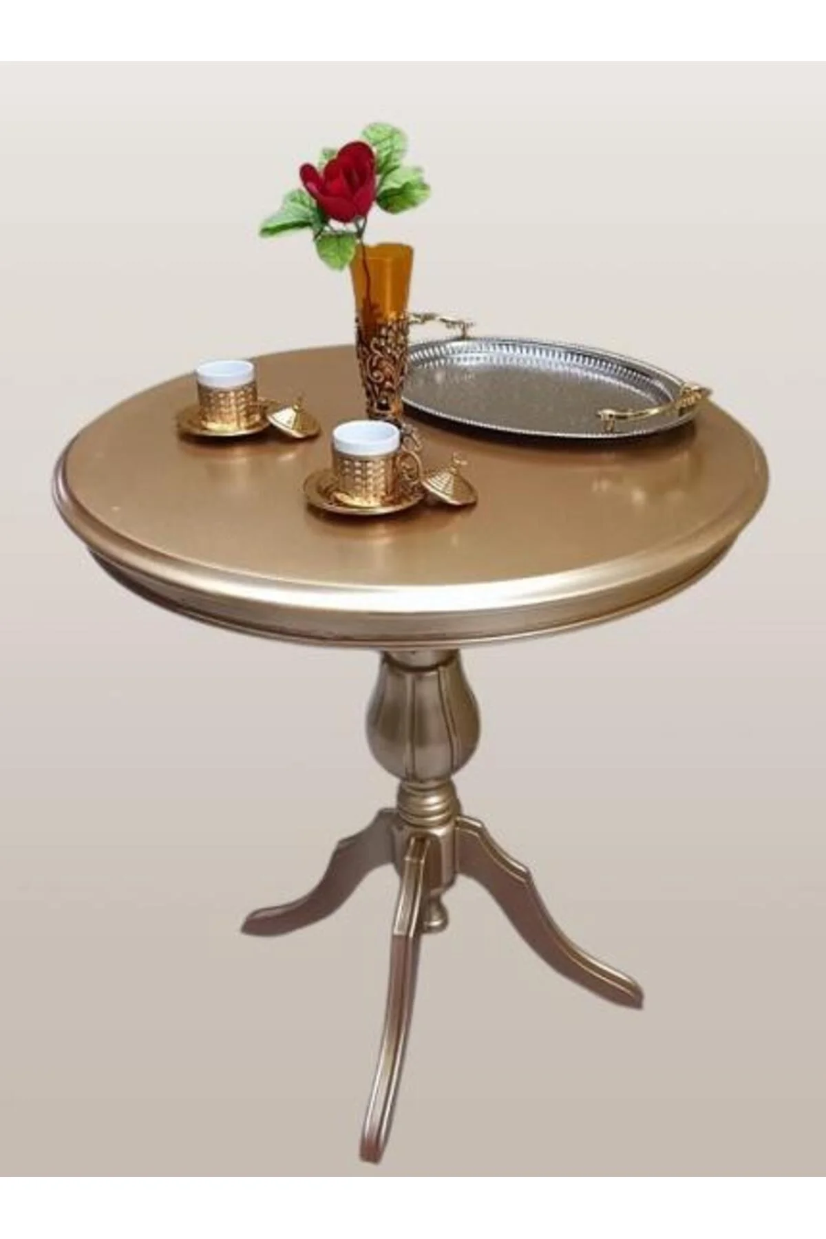 Fiskos Sehpa EKO 90503 Baba 4Ayak 65 CM Hareketli MDF Tabla Parlak Gold El Yapım - Görsel 8