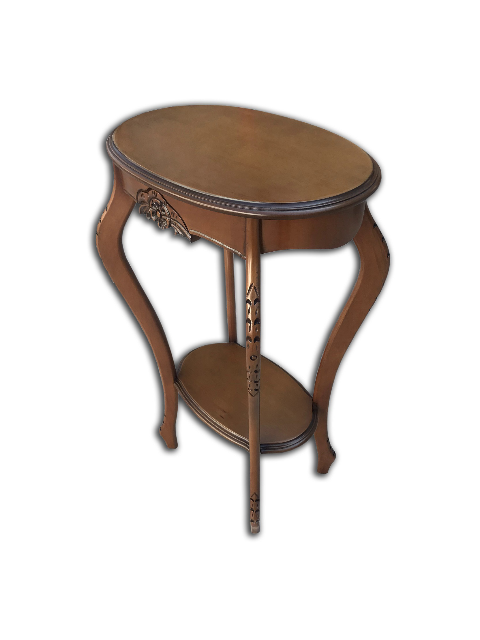 Fiskos Sehpa Oyma Çiçeklik Parlak Kaplama MDF tabla Kayın ayak Pa