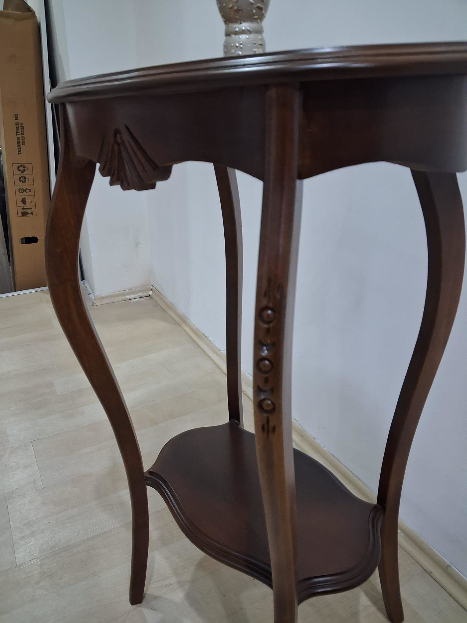 Fiskos ST 17971 Çiçeklik Oyma Model Kaplama Kayın tabla ayak Parl