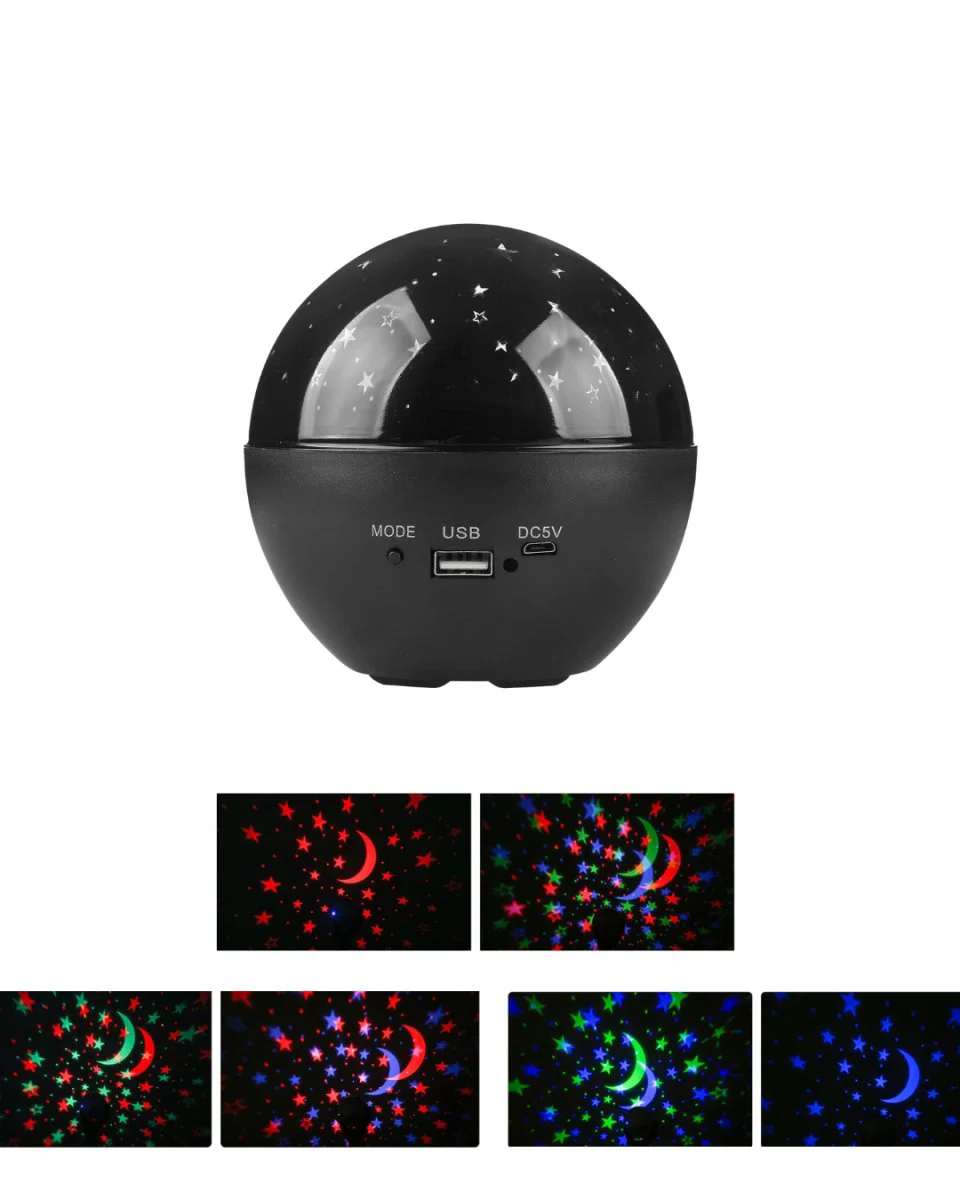 Fişli Yıldız Projektör Müzikli Gece Lambası - USB Sesli ve Tarihli Atmosfer