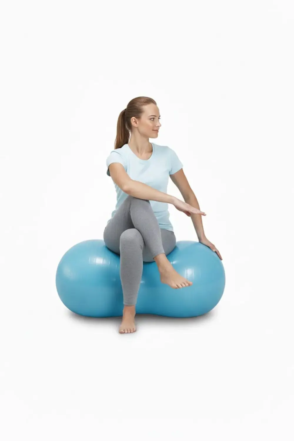 Fıstık Pilates Topu 90 cm | Yer Fıstığı Pilates Topu ve Pompa Den