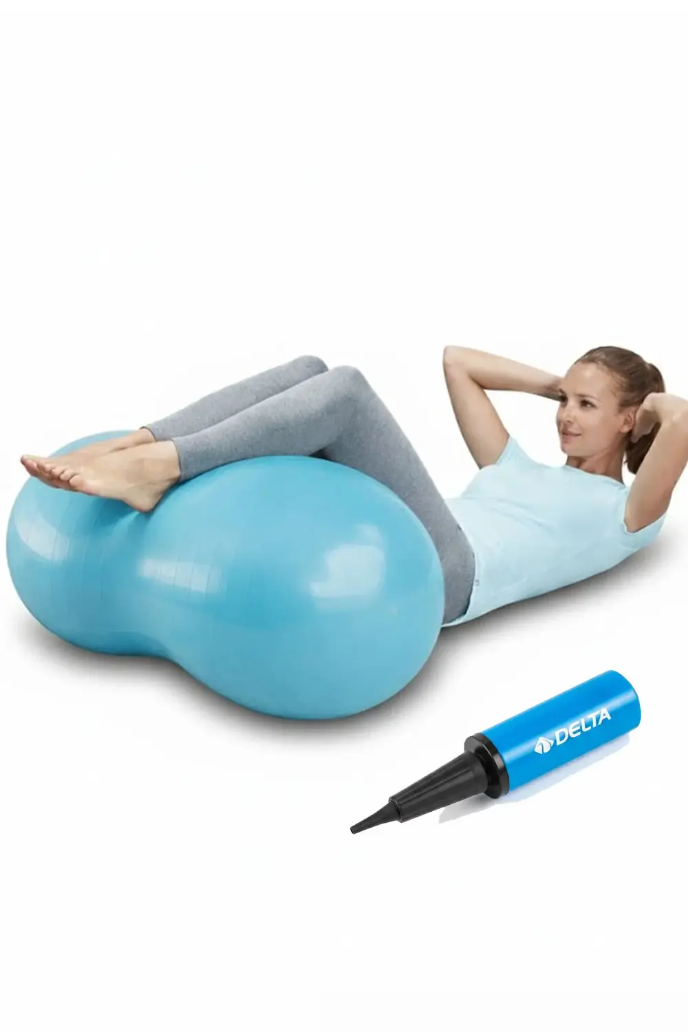 Fıstık Pilates Topu 90 cm | Yer Fıstığı Pilates Topu ve Pompa Den