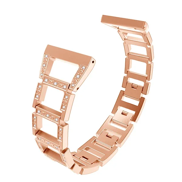 Fitbit Versa Metal Diamond İşlemeli Akıllı Saat Kayış Kordon-1852