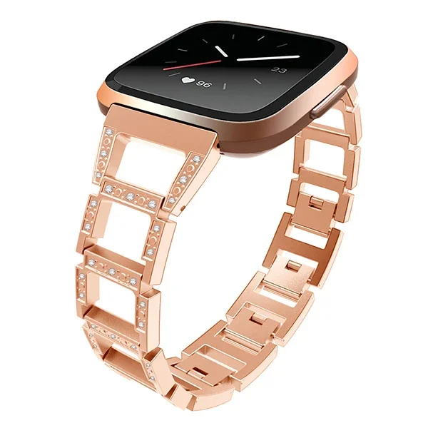 Fitbit Versa Metal Diamond İşlemeli Akıllı Saat Kayış Kordon (5775) - Şık ve Dayanıklı