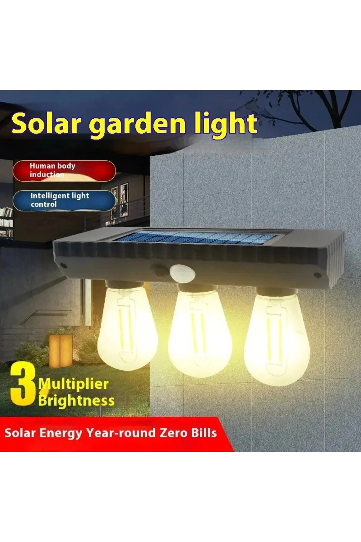 Fithome Yt-819 3 Watt Suya Dayanıklı Hareket Sensörlü Solar Led L