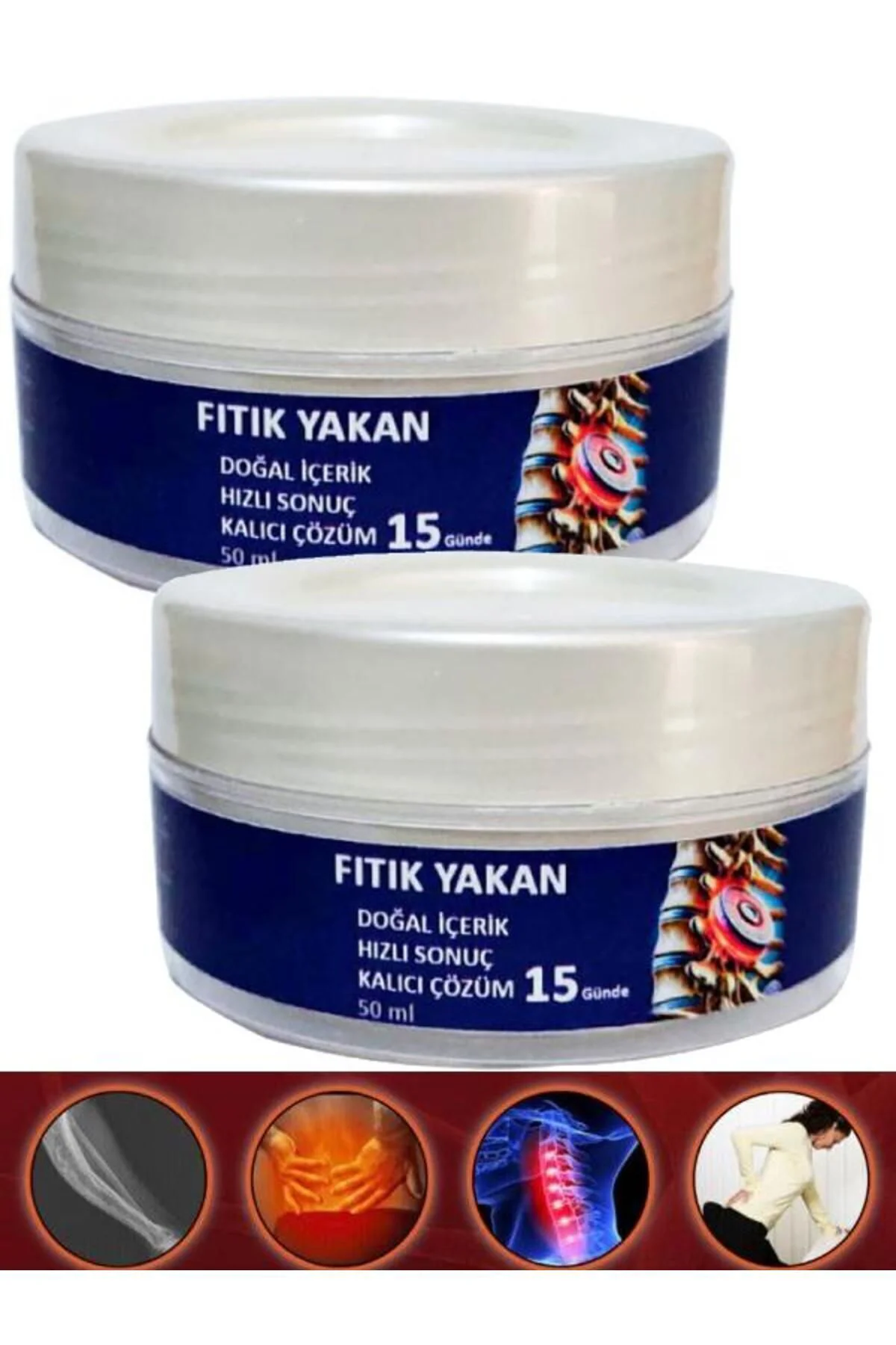Fıtık Yakan Masaj Bakım Kremi 50 ml x 2 Adet - Bel ve Eklem Ağrılarına Etkili Çözüm