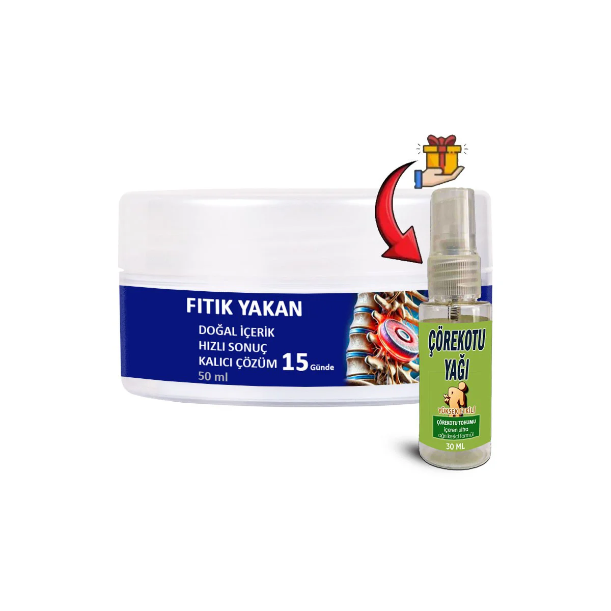 FıtıkYakan Krem ve Çörek Otu Yağı – Bel Fıtığına Doğal Çözüm 50 ml
