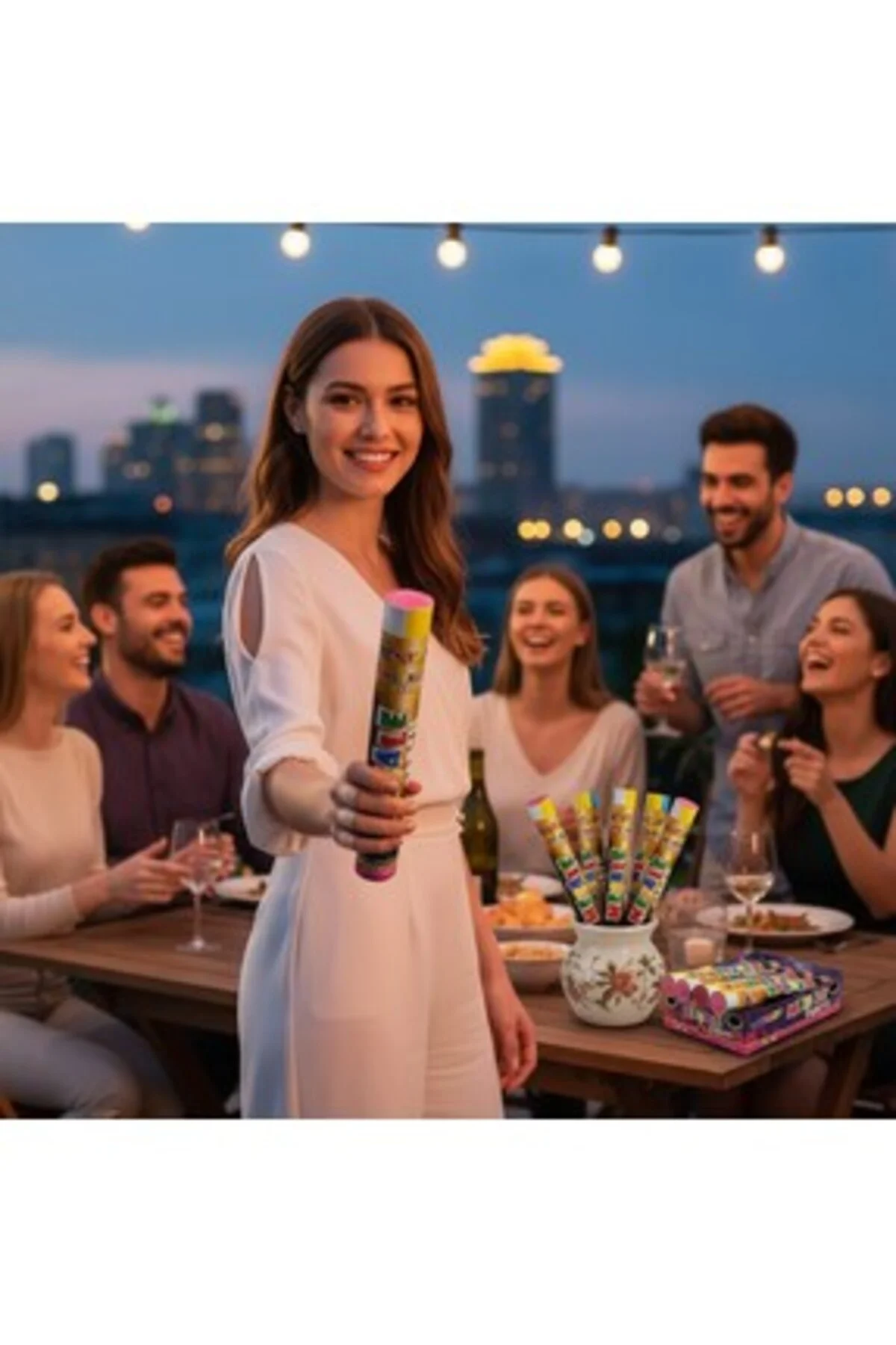 Fitilli 5 Adet Mesal Pro 60Sn Yanma Süresi Düğün Kına Sünnet Renk Parti Gelin Alma KIRMIZI