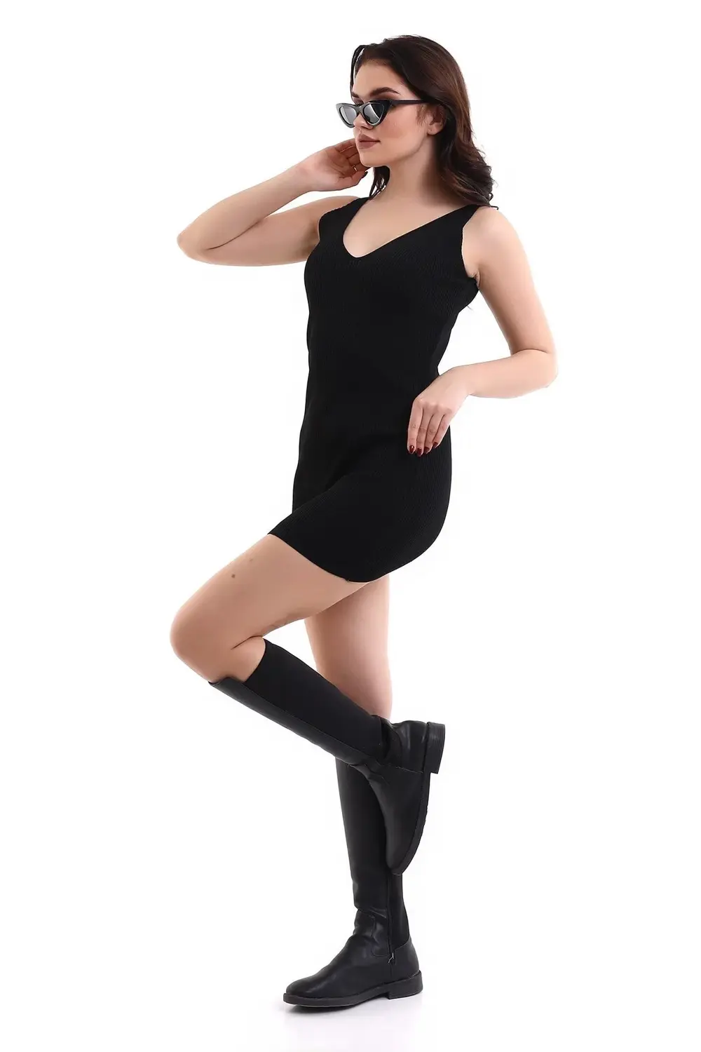 Fitilli Dar Seksi Mini Elbise