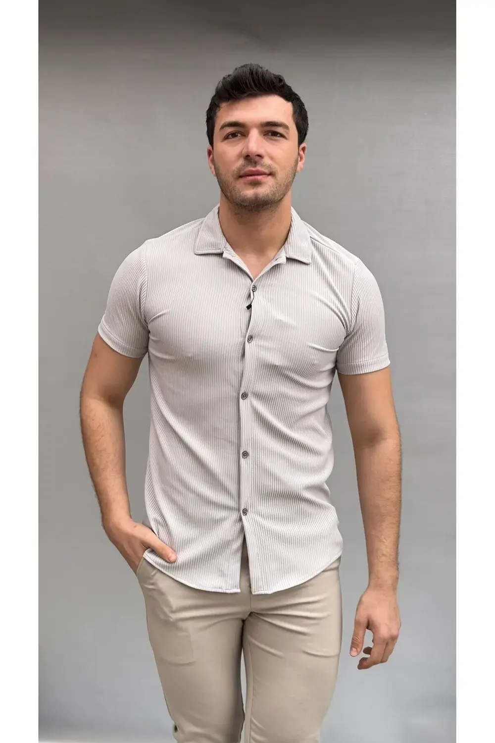 Fitilli Slim Gömlek