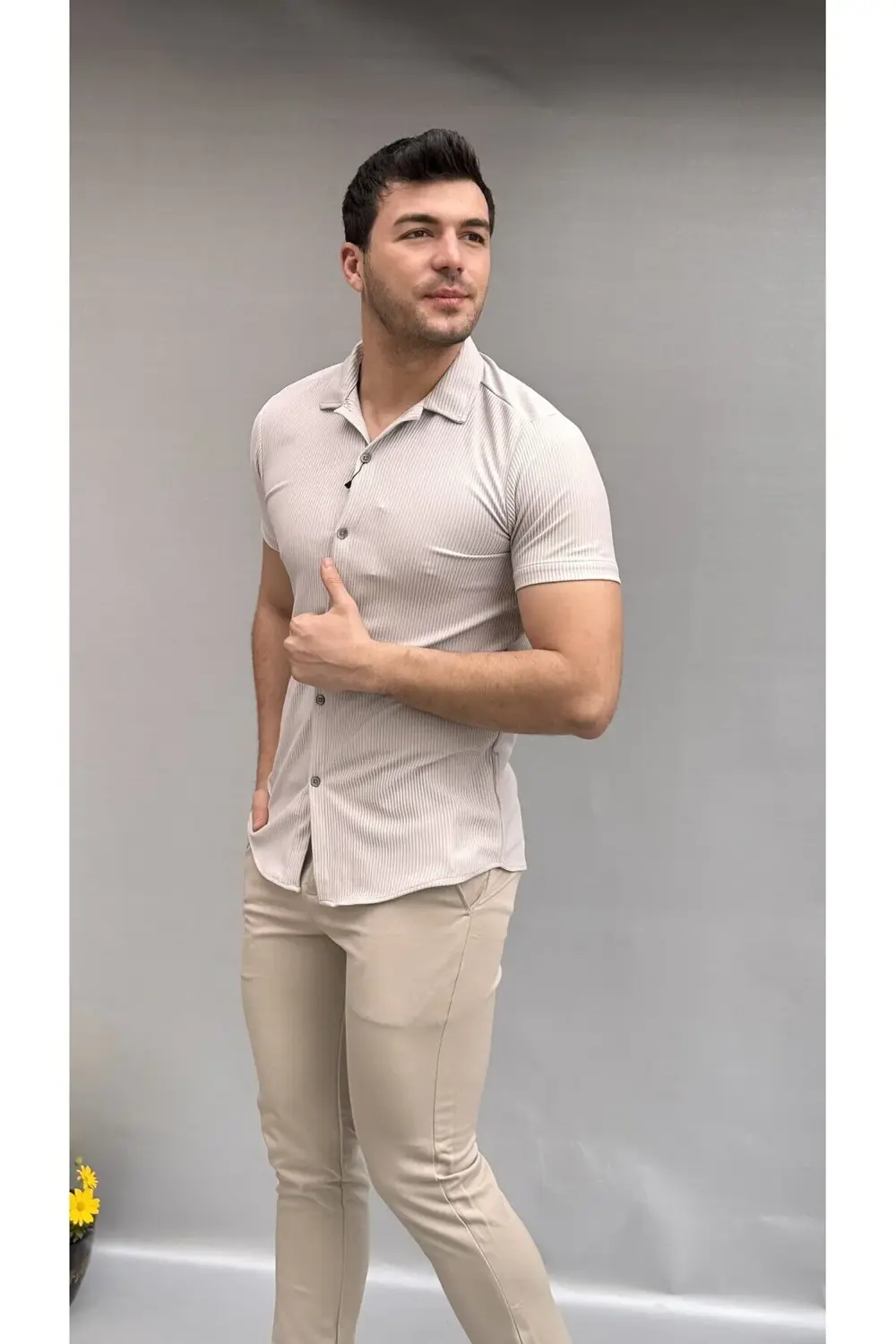 Fitilli Slim Gömlek