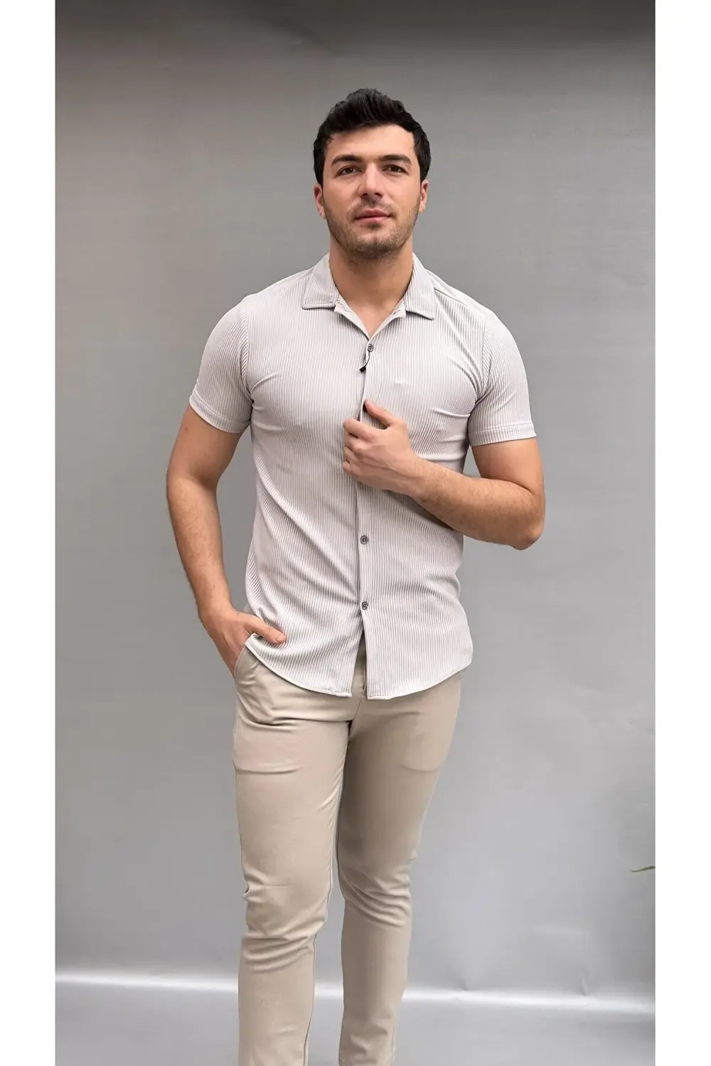 Fitilli Slim Gömlek