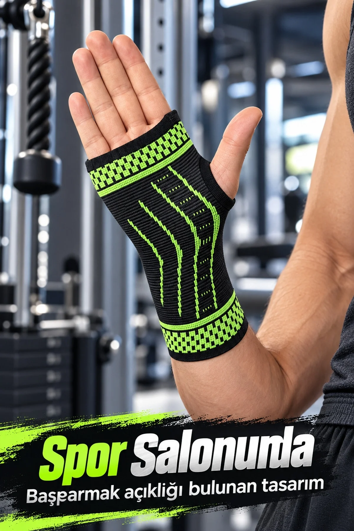 Fitness ve Antrenman İçin Avuç İçi Destekli Sporcu Bilekliği - Görsel 3