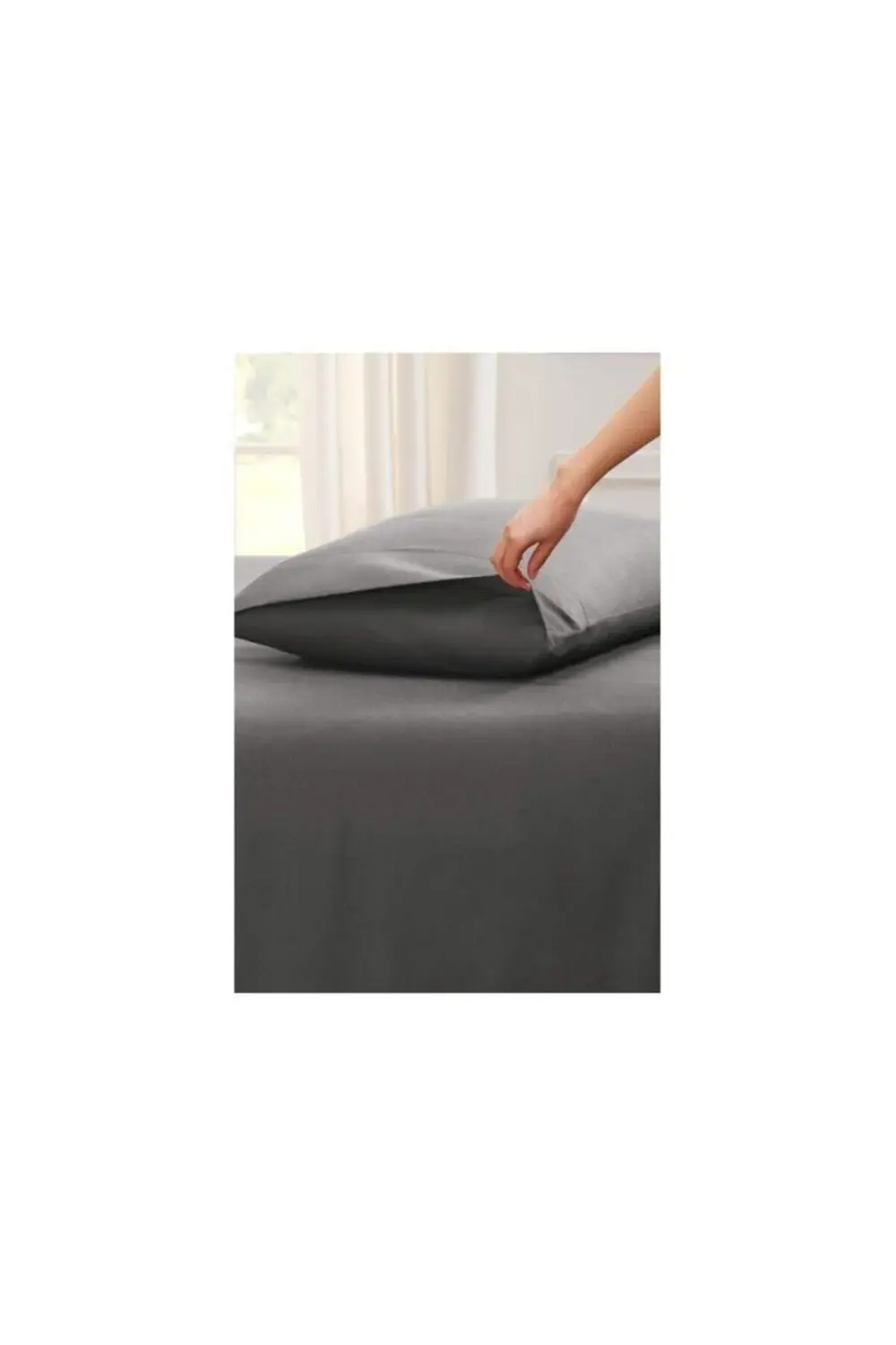 Fitted Lastikli Çarşaf Çift Kişilik 160x200 Cm Antrasit V17