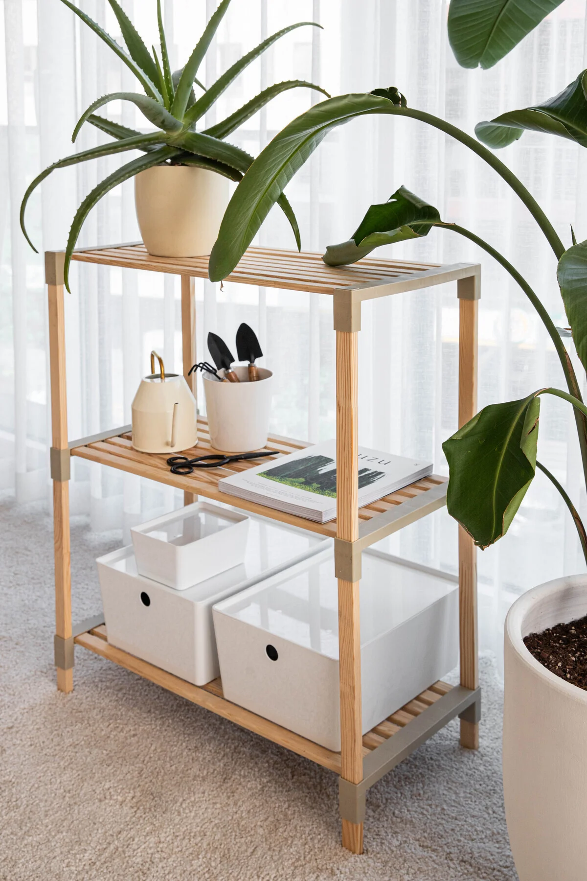 FIX-2006-3 Çok Amaçlı Modüler 3 Katlı Ahşap Raf