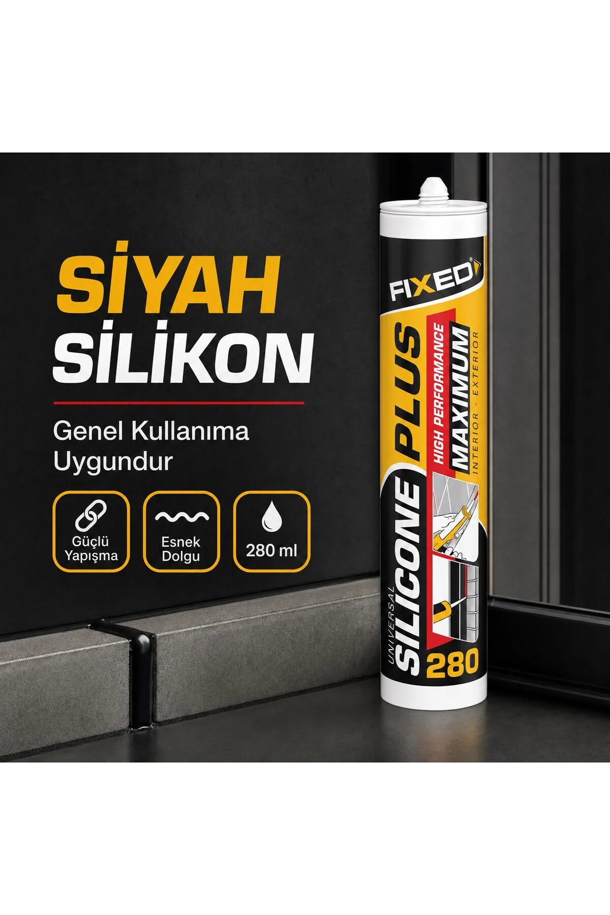 Fıxed F-280 Genel Amaçlı Siyah Silikon (280 Gr)