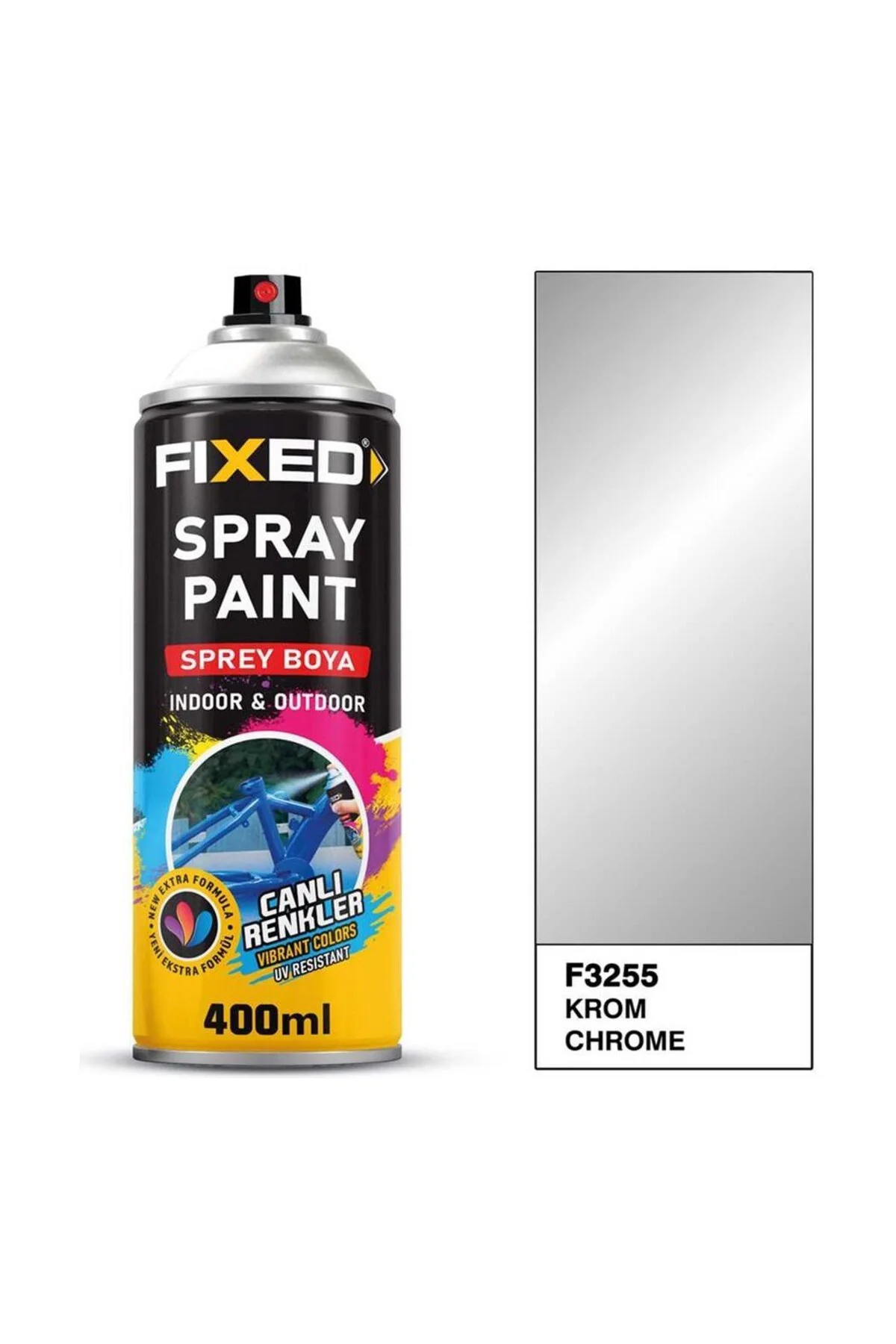 FİXED F3255 Sprey Boya Akrilik - Krom Efekt 320 gr 400 ml