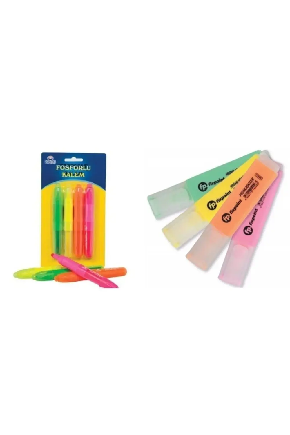 Fixpoint Fosforlu Kalem 4'lü - Pastel Renkler+ Proteks Fosforlu K