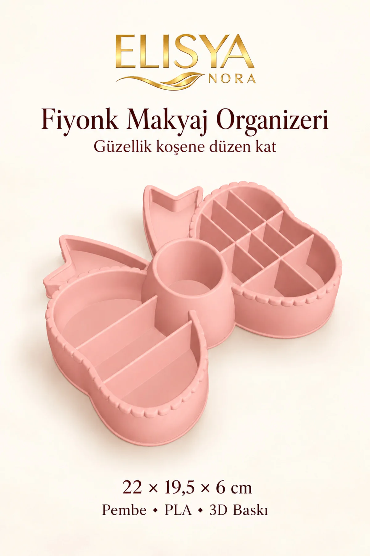 Fiyonk Makyaj Organizeri Bölmeli Ruj ve Fırça Düzenleyici - Görsel 3