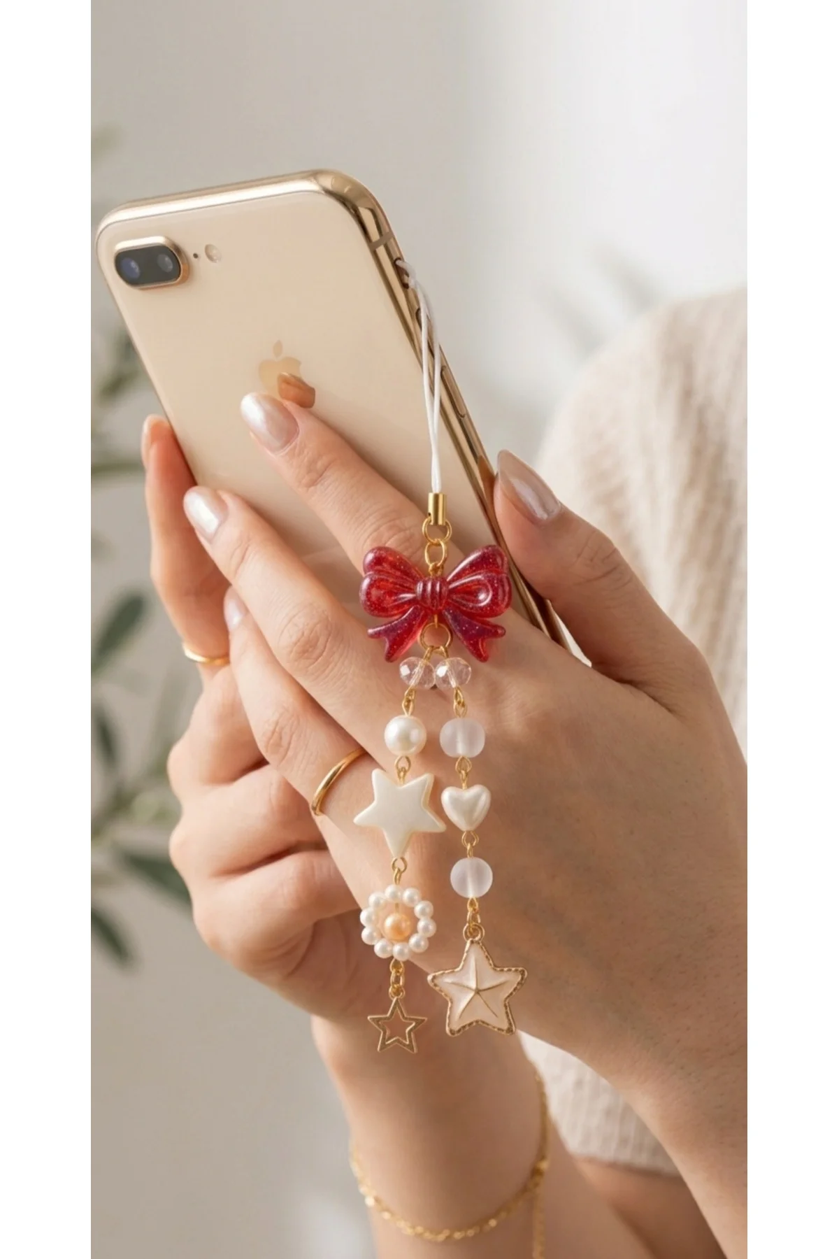 Fiyonk ve Yıldız Detaylı Telefon Charmı