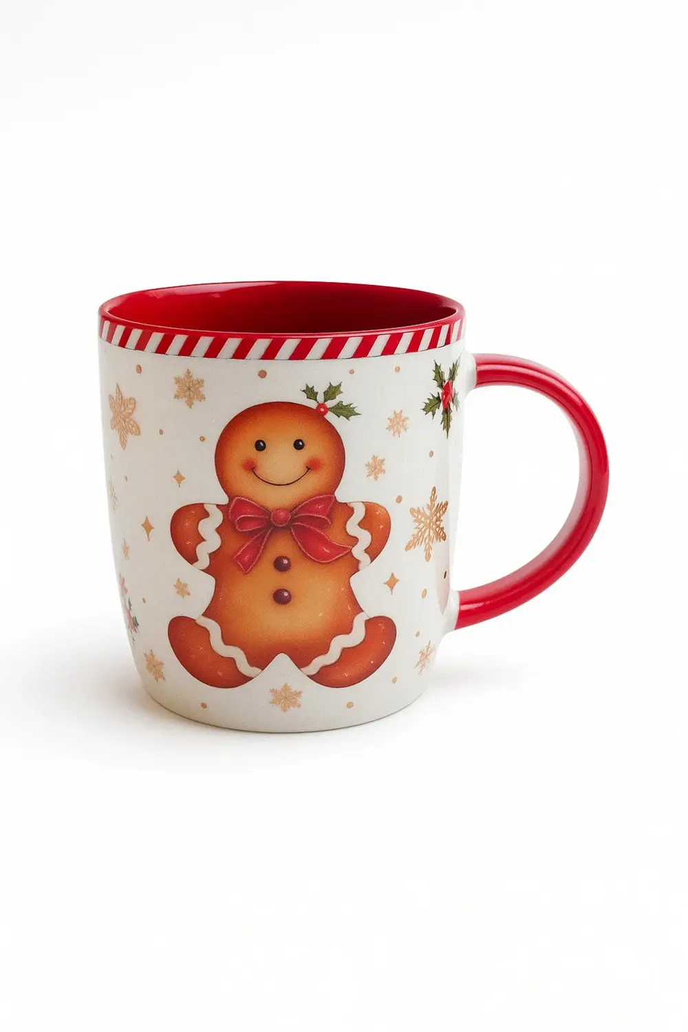 Fiyonklu Kurabiye Adam Kırmızı Kulplu Fincan