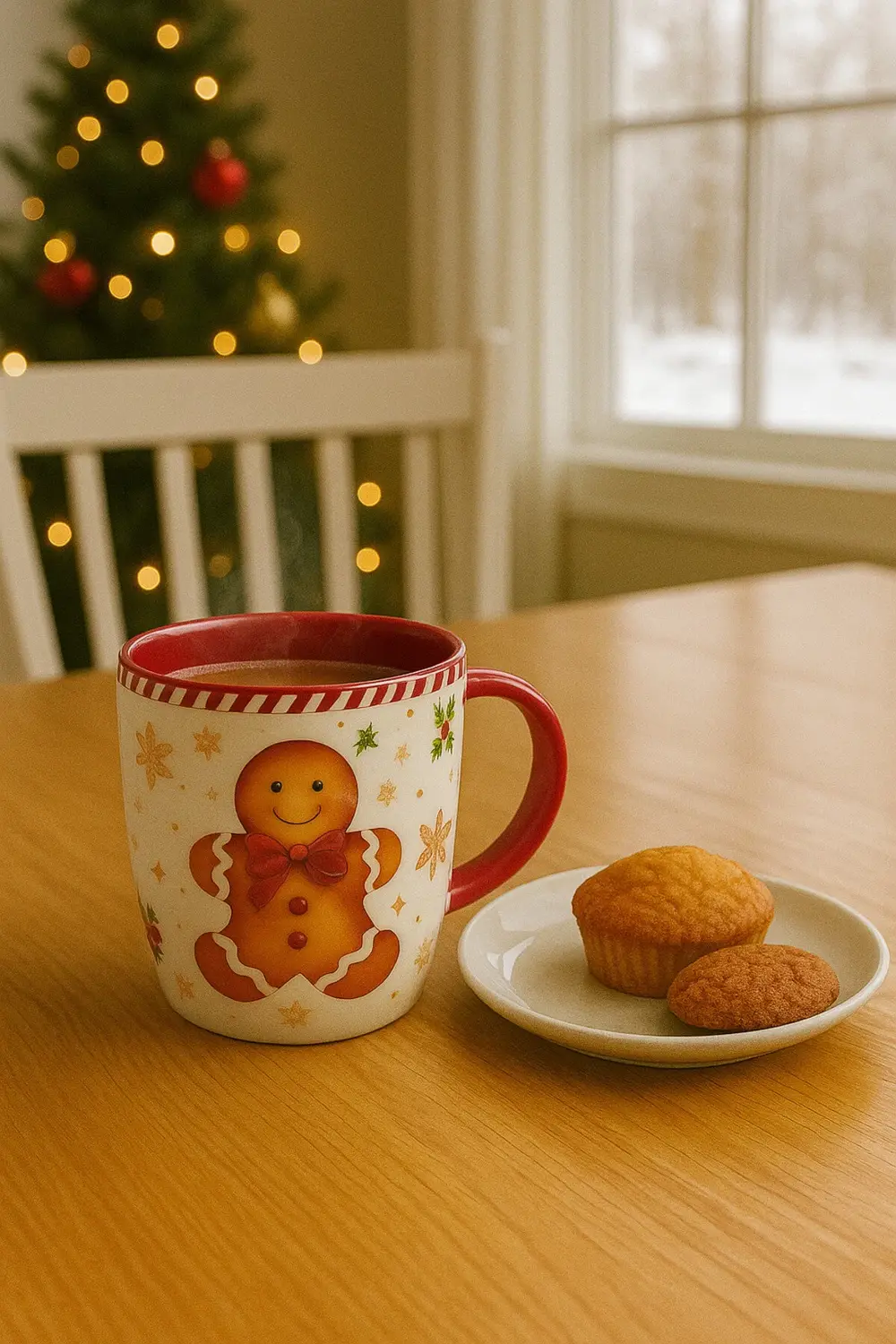 Fiyonklu Kurabiye Adam Kırmızı Kulplu Fincan