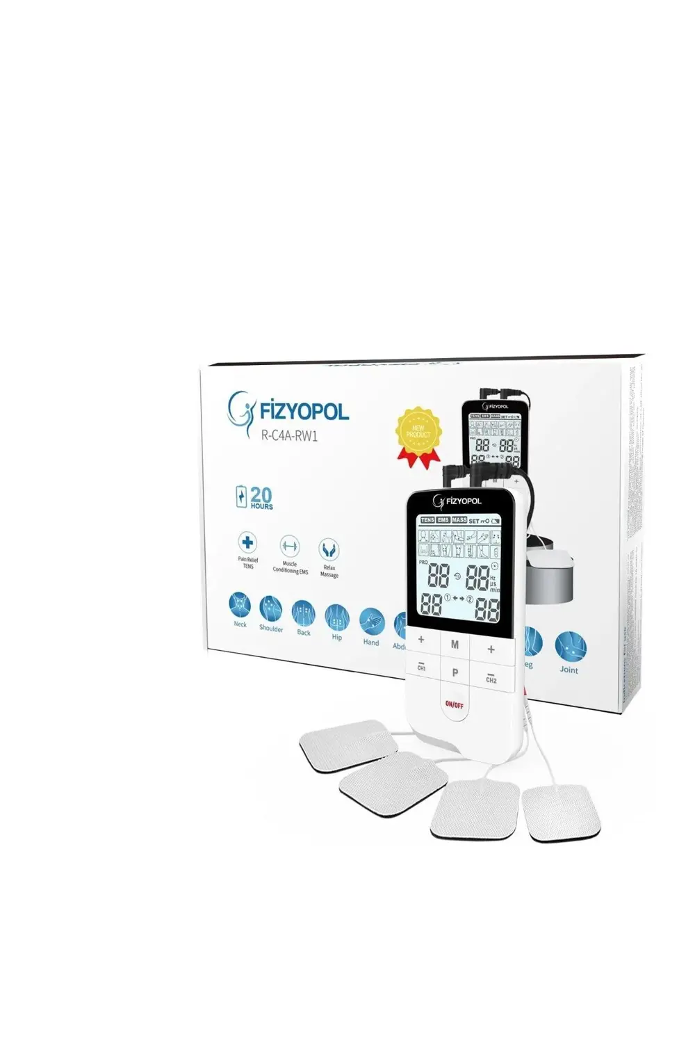 Fizyopol Şarj Edilebilir Bataryalı, 2 Kanallı 3 Programlı Tens, E