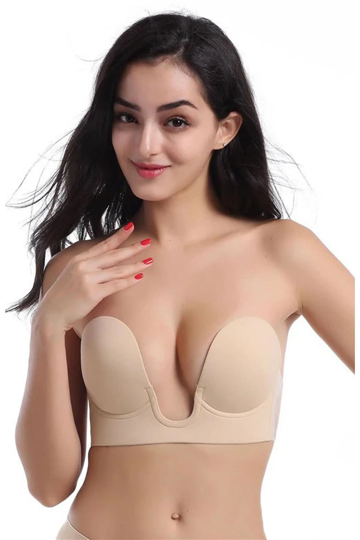 F.K. Lingerie Kadın Push Up Görünmez Kendinden Yapışkanlı Hayalet Büstiyer Sütyen 1309