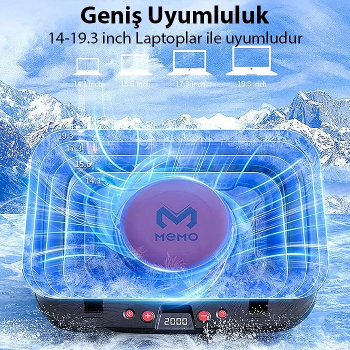 FL08 7 Seviyeli Yükseklik Ayarlı Dizüstü Bilgisayar Soğutucu - Turbo Fan ve RGB LED