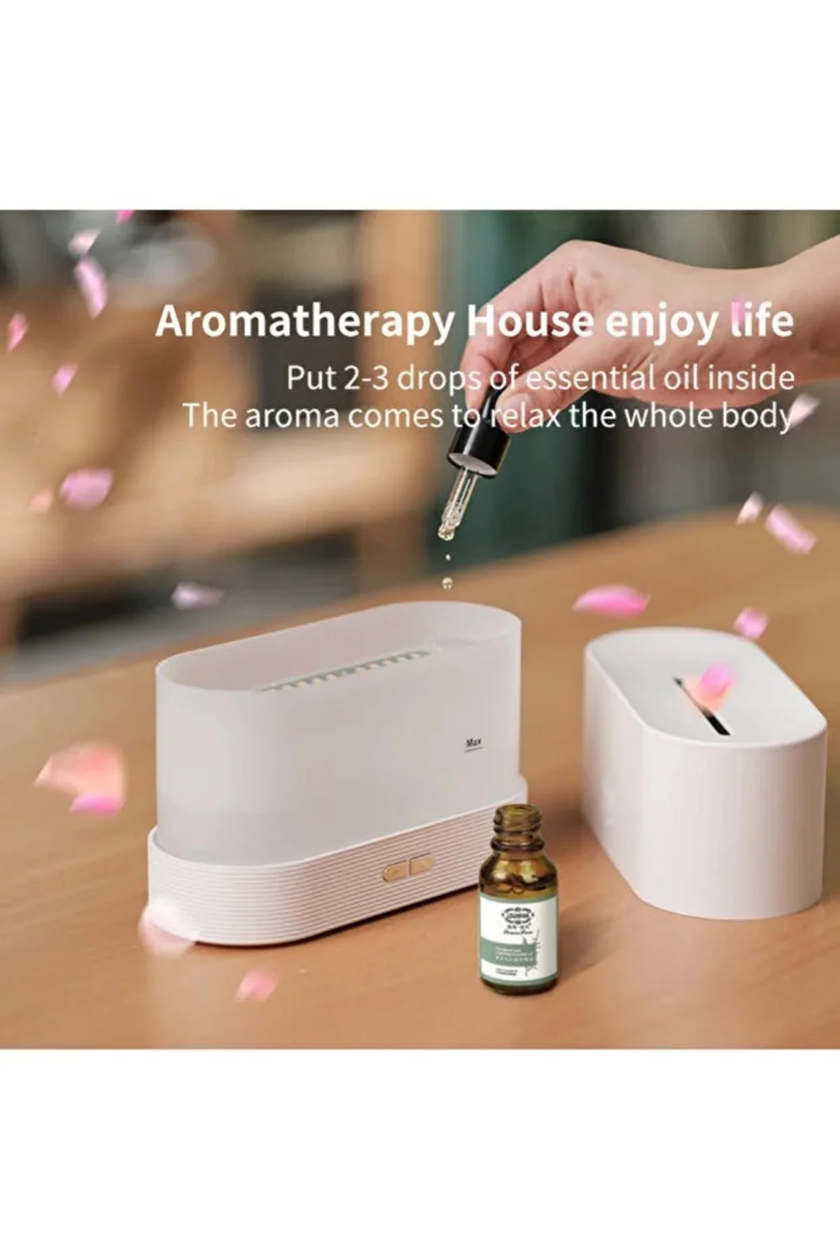 Flame Aroma Diffuser Hava Nemlendirici Oda Koku Makinesi