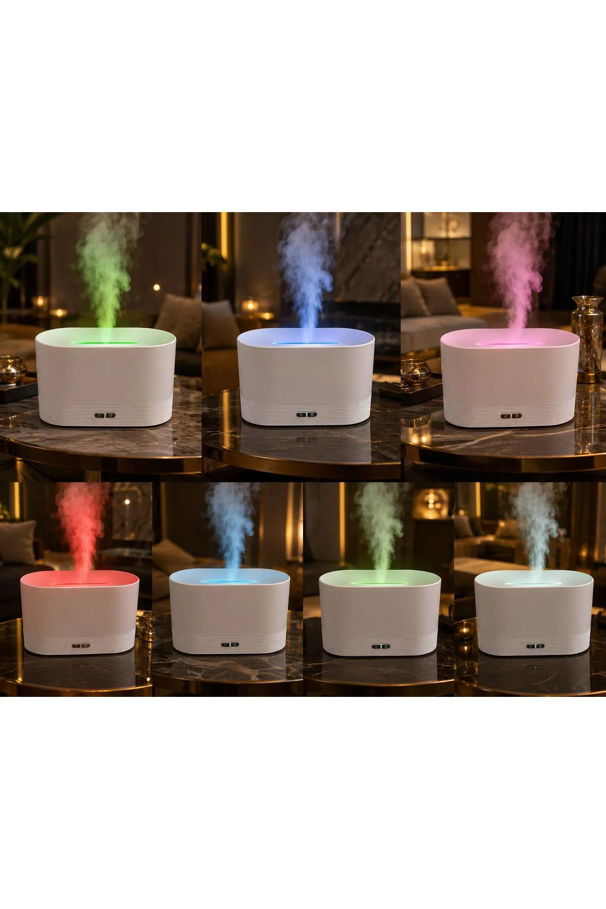 Flame Aroma Diffuser Hava Nemlendirici Oda Koku Makinesi